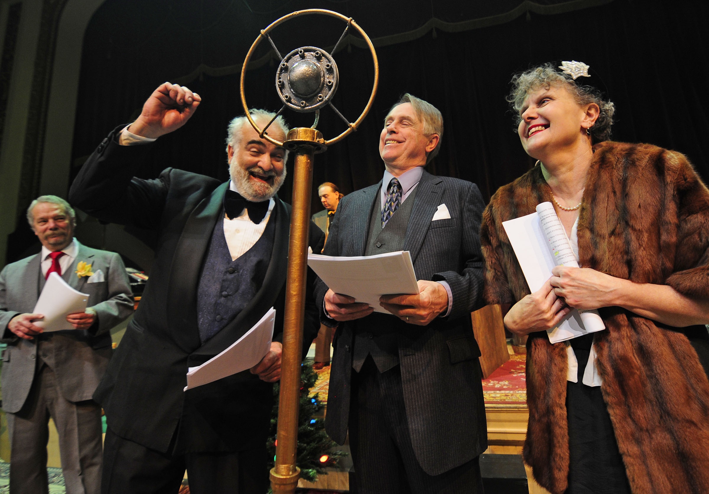 cast cheers for money being raised - photo by Stefan Hard, the Times Argus
